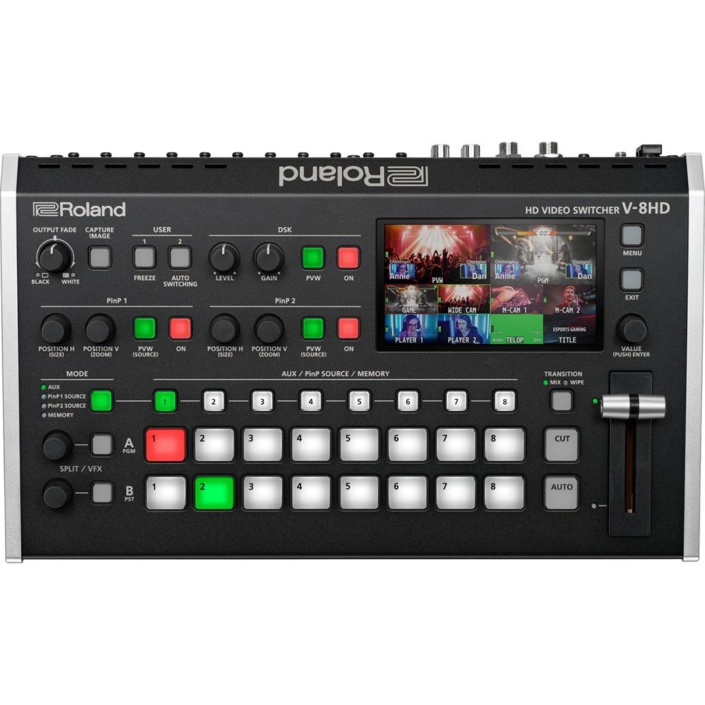 Roland V-8HD STR 8-channel HD Video Switcher Livestreaming Bundle