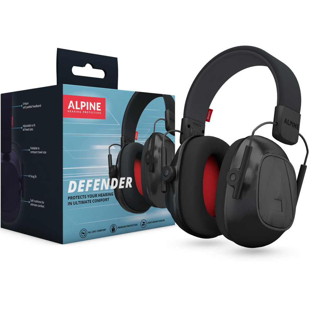 Alpine Defender Gehörschutz Schwarz