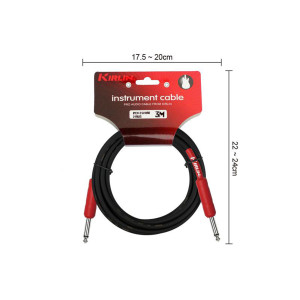 Kirlin Gitarrenkabel 3 m Jack Jack Rot