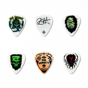 Box mit 6 Dunlop Kirk Hammett Plektren