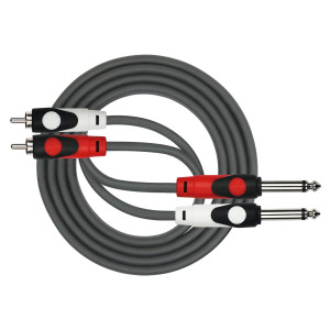 Patchkabel Kirlin 2xrca-2xjack 3m Schwarz