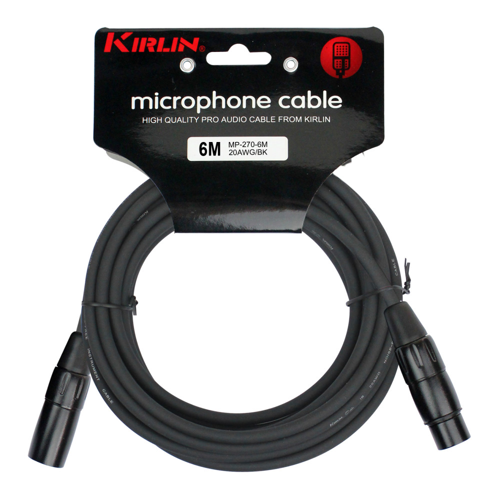 Mikrofonkabel Kirlin 6m Xlr M-xlr F Schwarz