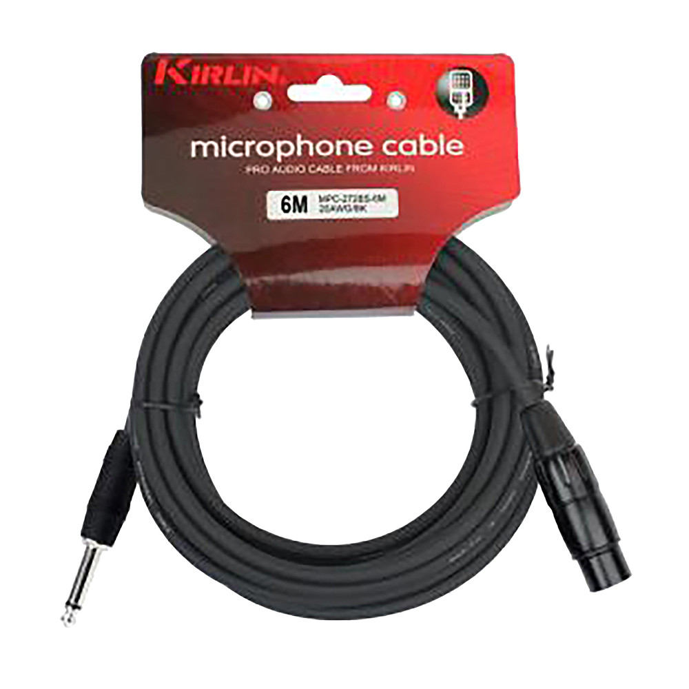 Mikrofonkabel Kirlin 6m XLR F-Klinke Schwarz