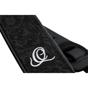 Ortega Gitarrengurt Leder Byz. Black