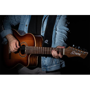 Ortega Gitarrengurt Leder Vintage Ash