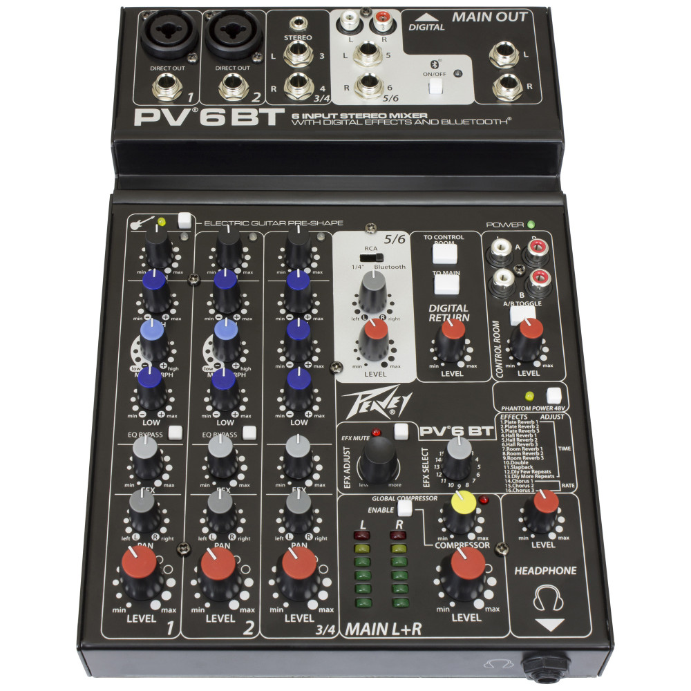 Kompaktes Mischpult Peavey Pv 6 Bt