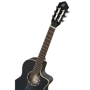 3/4-Gitarre Ortega R125 Fichte, EQ, Schwarz