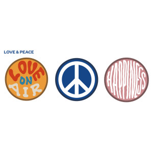 Set 3 Badges Ritter Love And Peace