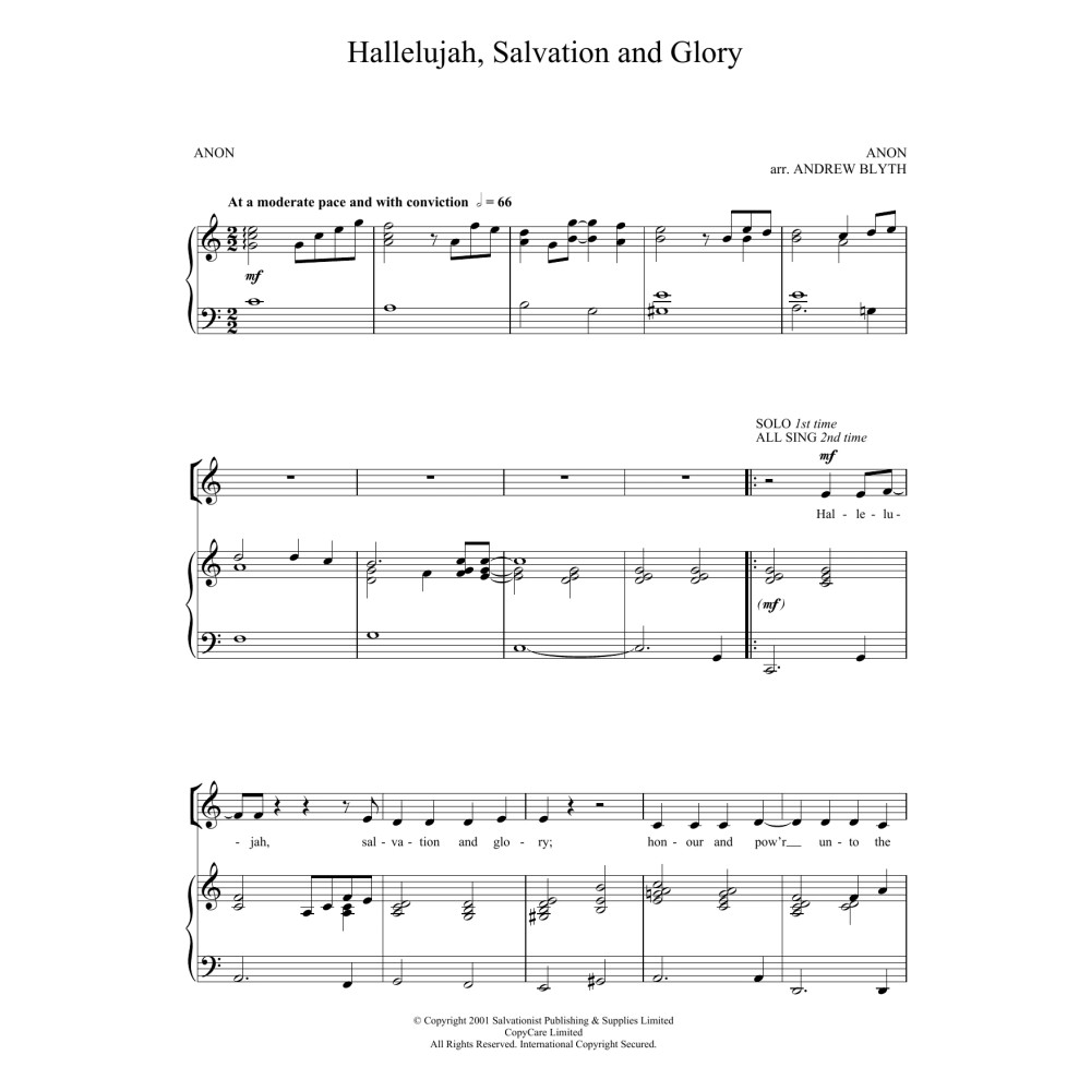 Hallelujah, Salvation And Glory