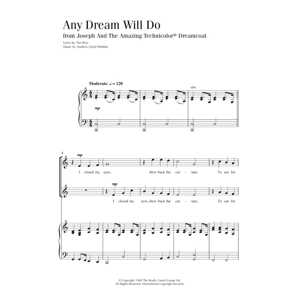 Any Dream Will Do (from Joseph And The Amazing Technicolor Dreamcoat)