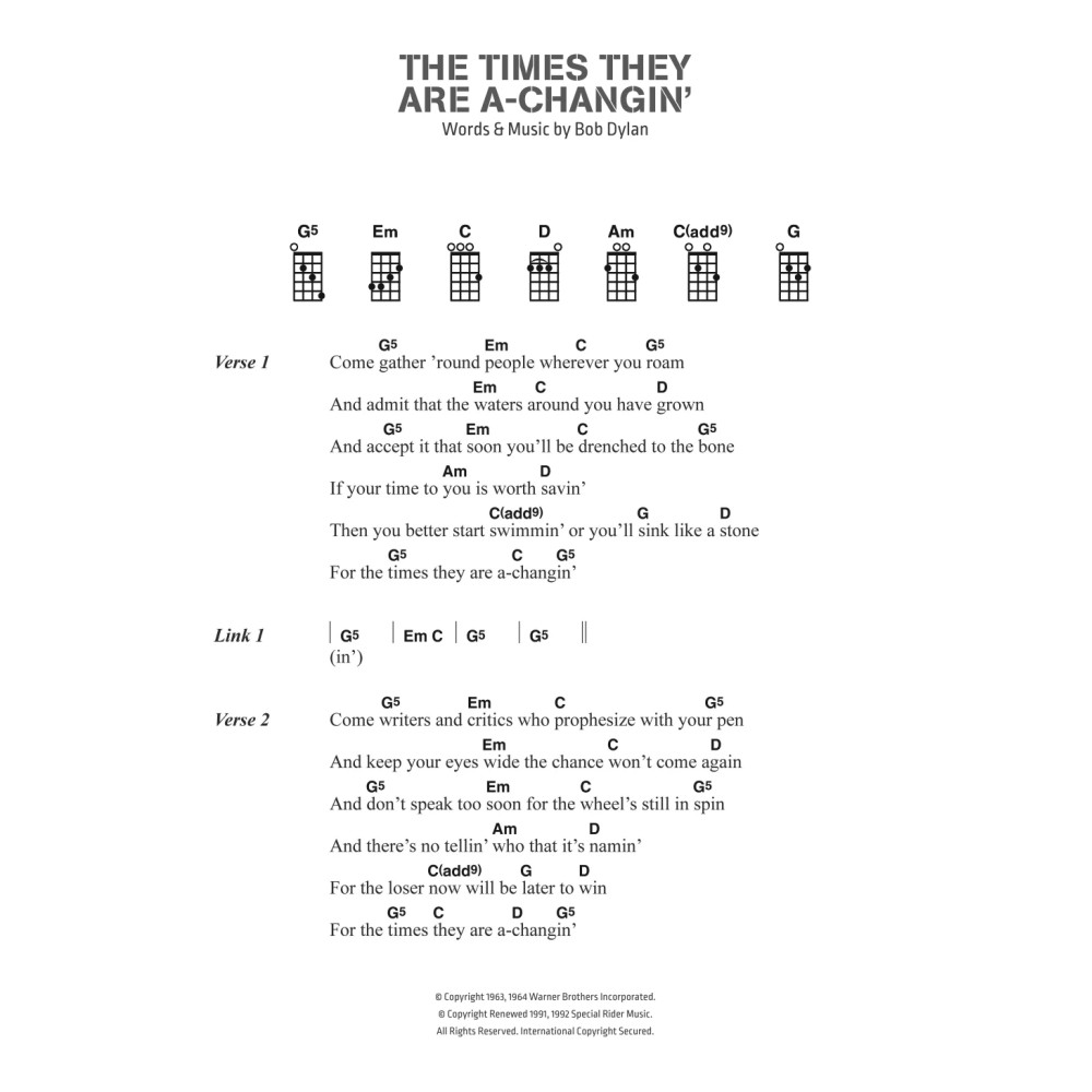 The Times They Are A-Changin'