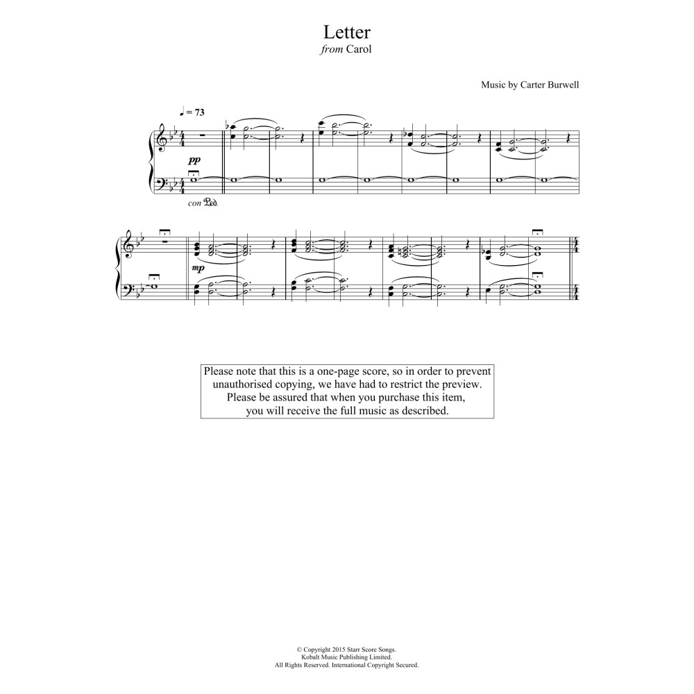 The Letter (from 'Carol')