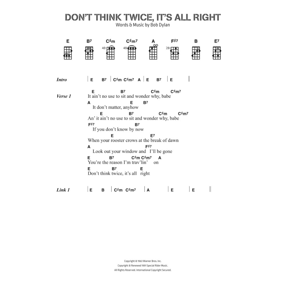 Don't Think Twice, It's All Right
