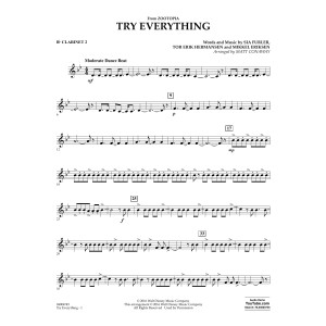 Try Everything (from Zootopia) - Bb Clarinet 2