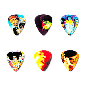 Schachtel mit 12 Dunlop Hendrix Montage Plektren