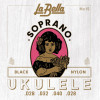 Ukulele-Satz Soprano La Bella Black Nylon