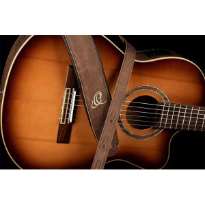 Ortega Gitarrengurt Leder Sand B.rock