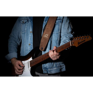 Ortega Gitarrengurt Leder Sand B.rock