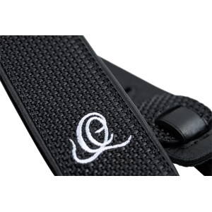 Ortega Gitarrengurt Leder Black Braid
