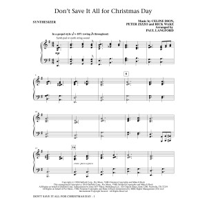 Don't Save It All for Christmas Day - Synthesizer