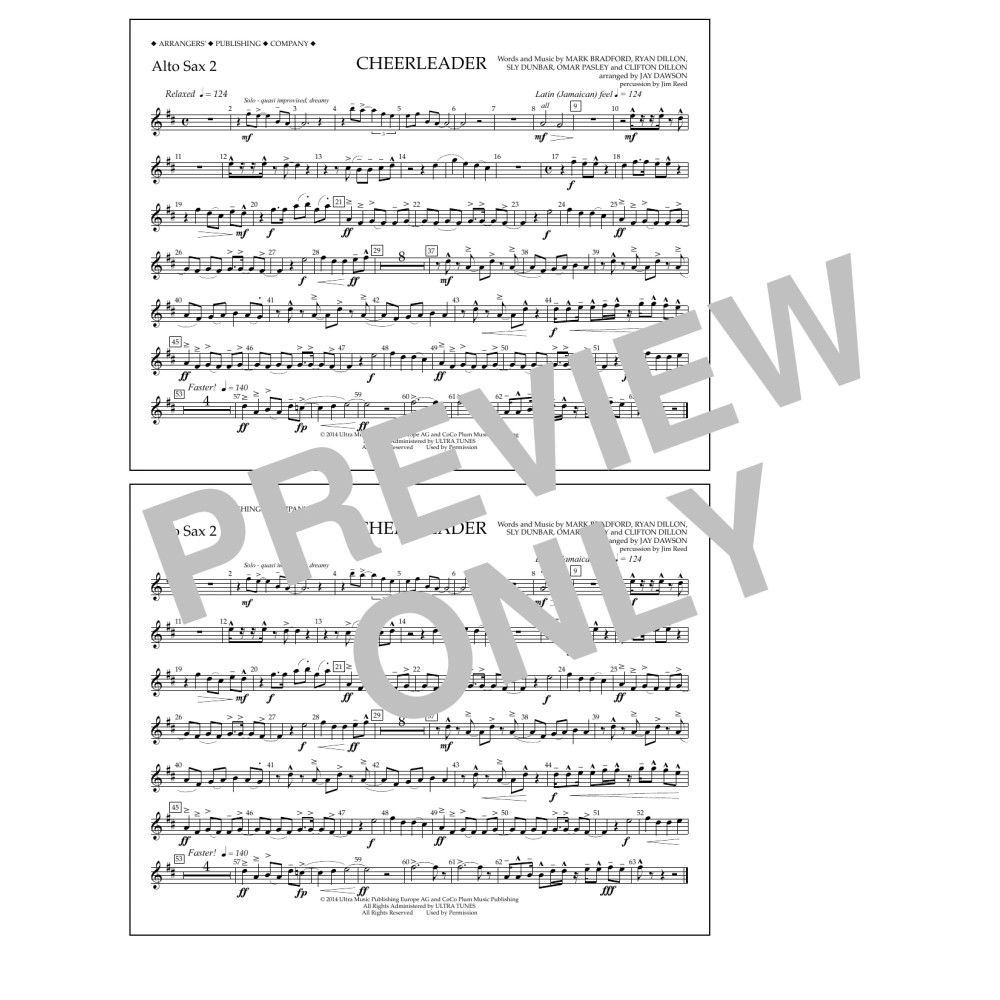 Cheerleader - Alto Sax 2