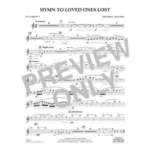 Hymn to Loved Ones Lost - Bb Clarinet 1