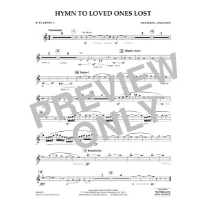 Hymn to Loved Ones Lost - Bb Clarinet 2