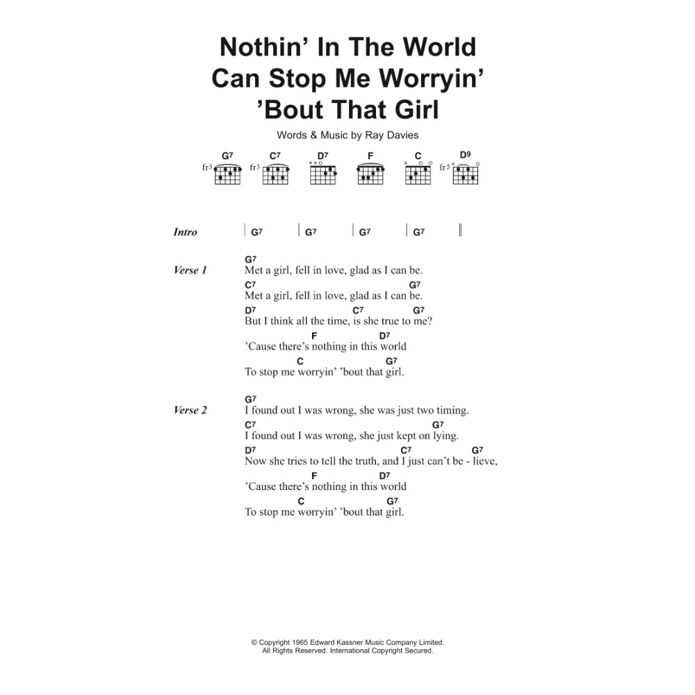 Nothin' In The World Can Stop Me Worryin' 'Bout That Girl