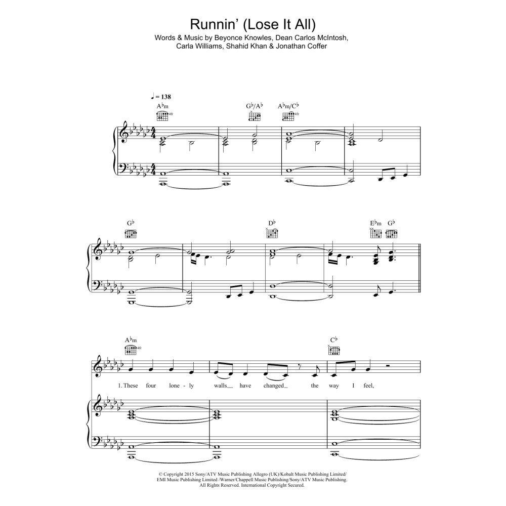 Runnin' (Lose It All) (featuring Beyonce and Arrow Benjamin)