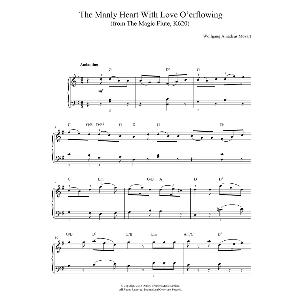 The Manly Heart With Love O'erflowing (from The Magic Flute, K620)