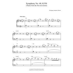Symphony No. 40 in G Minor K550, 1st Movement Theme