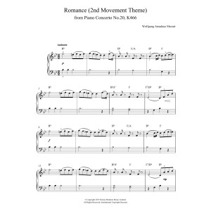 Romance (2nd Movement Theme) from Piano Concerto No.20, K466