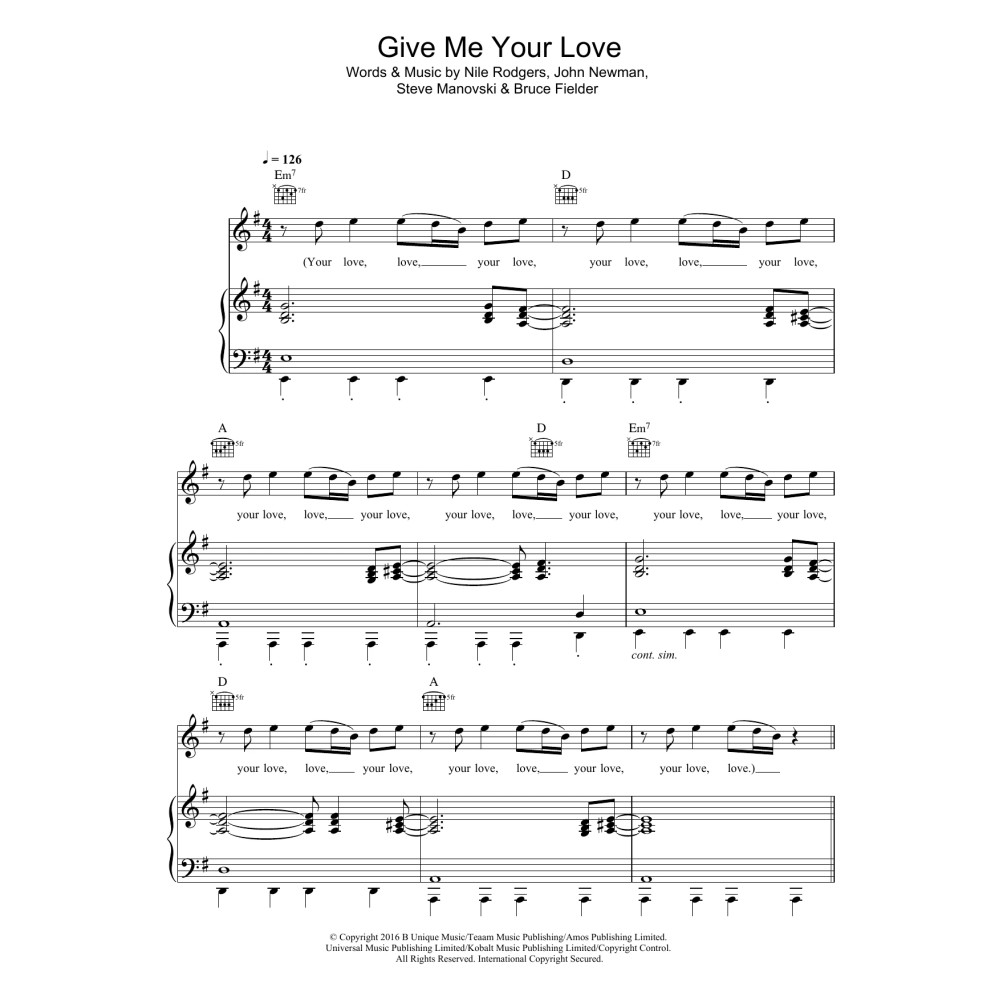 Give Me Your Love (featuring John Newman and Nile Rodgers)