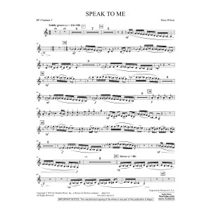 Speak to Me - Bb Clarinet 1