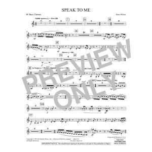 Speak to Me - Bb Bass Clarinet