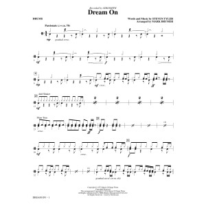 Dream On (arr. Mark Brymer) - Drums
