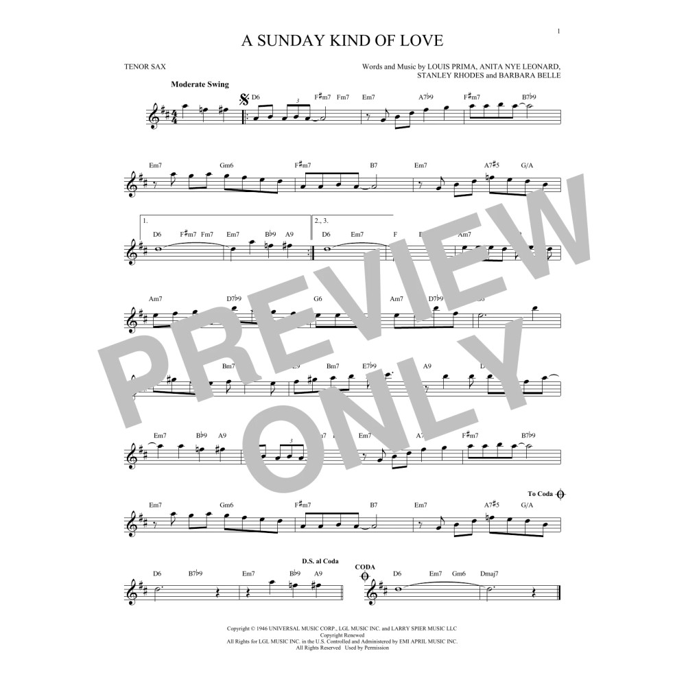 A Sunday Kind Of Love
