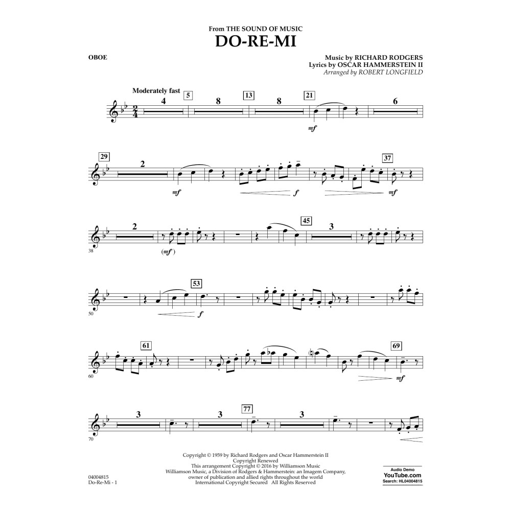 Do-Re-Mi (from The Sound of Music) - Oboe