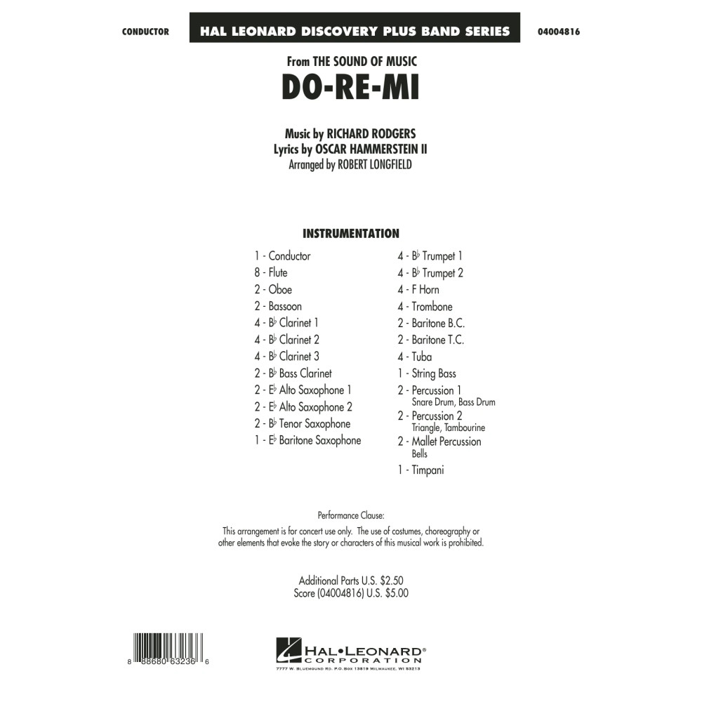 Do-Re-Mi (from The Sound of Music) - Conductor Score (Full Score)