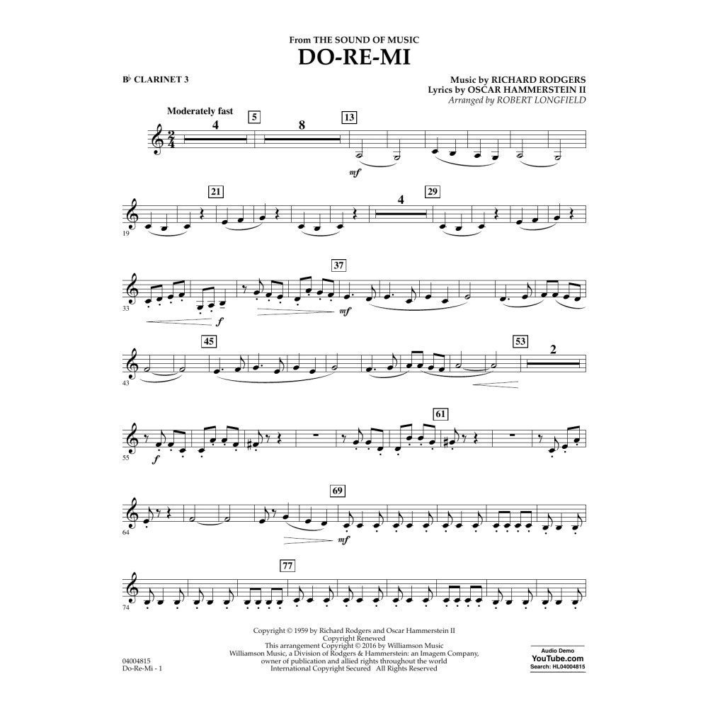 Do-Re-Mi (from The Sound of Music) - Bb Clarinet 3