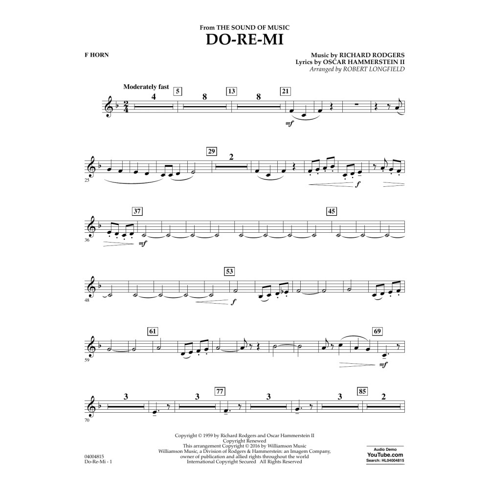Do-Re-Mi (from The Sound of Music) - F Horn