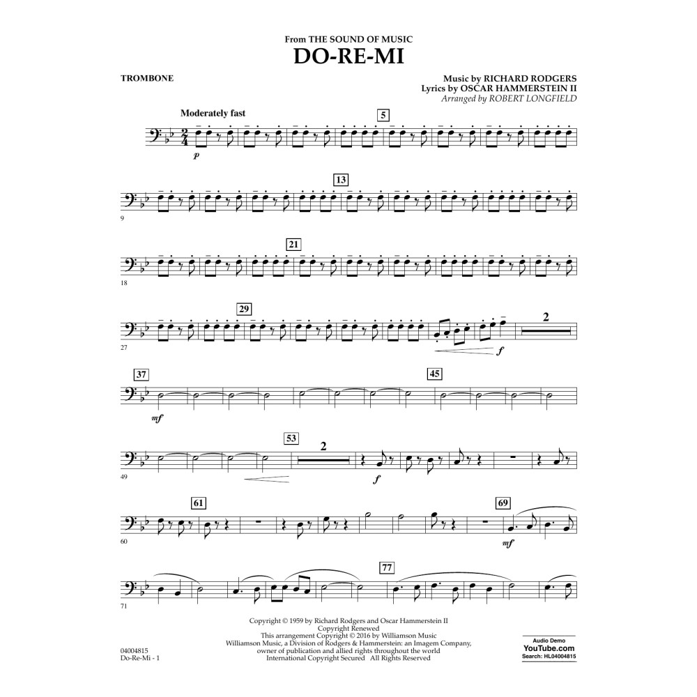 Do-Re-Mi (from The Sound of Music) - Trombone