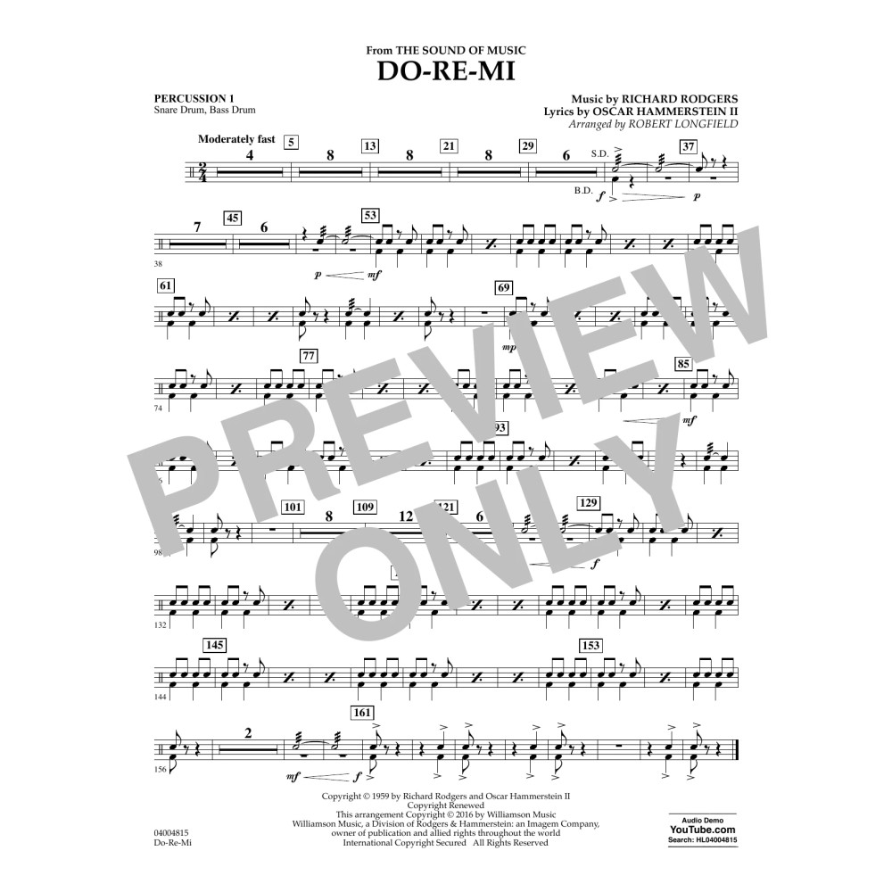 Do-Re-Mi (from The Sound of Music) - Percussion 1