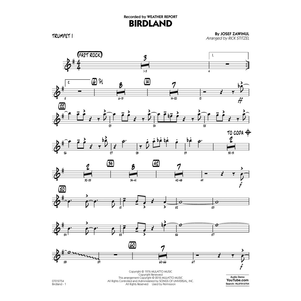 Birdland - Trumpet 1