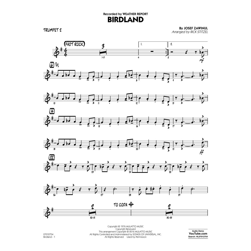 Birdland - Trumpet 2