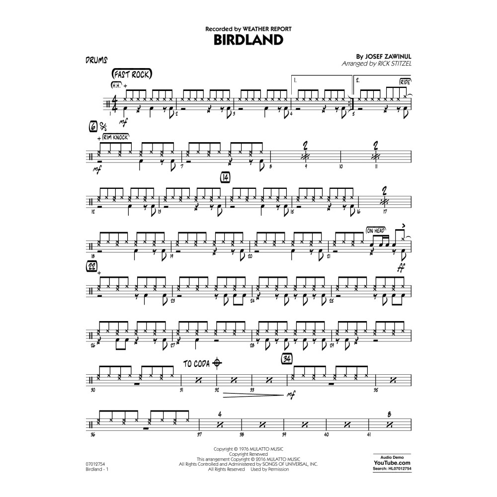 Birdland - Drums