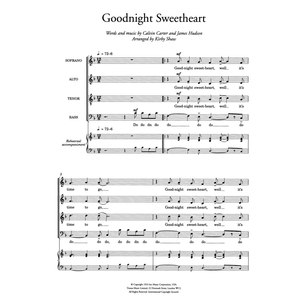 Goodnight Sweetheart (arr. Kirby Shaw)