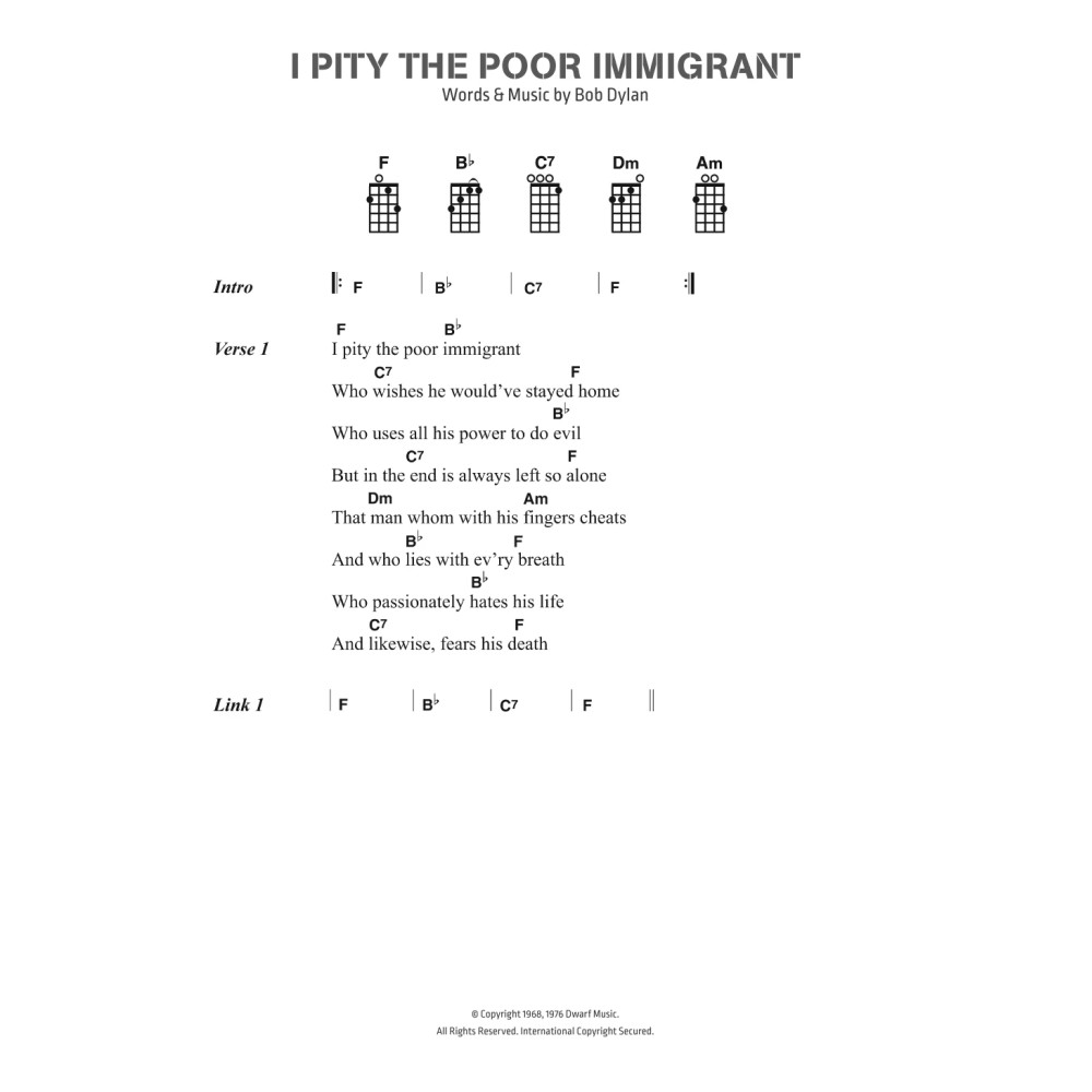 I Pity The Poor Immigrant
