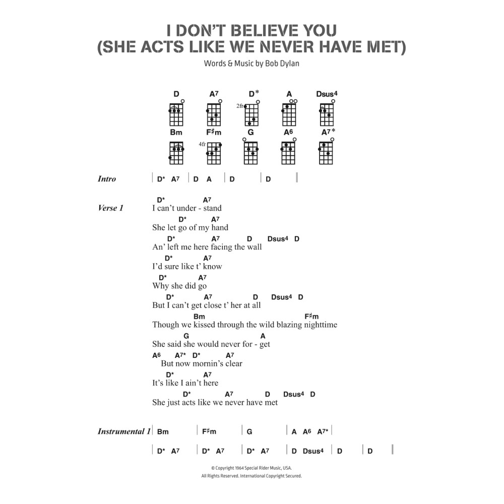 I Don't Believe You (She Acts Like We Never Have Met)