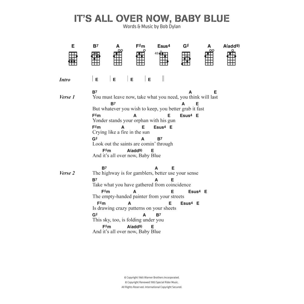 It's All Over Now, Baby Blue